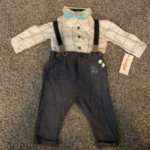 Cat and jack outfit with suspenders and bow tie